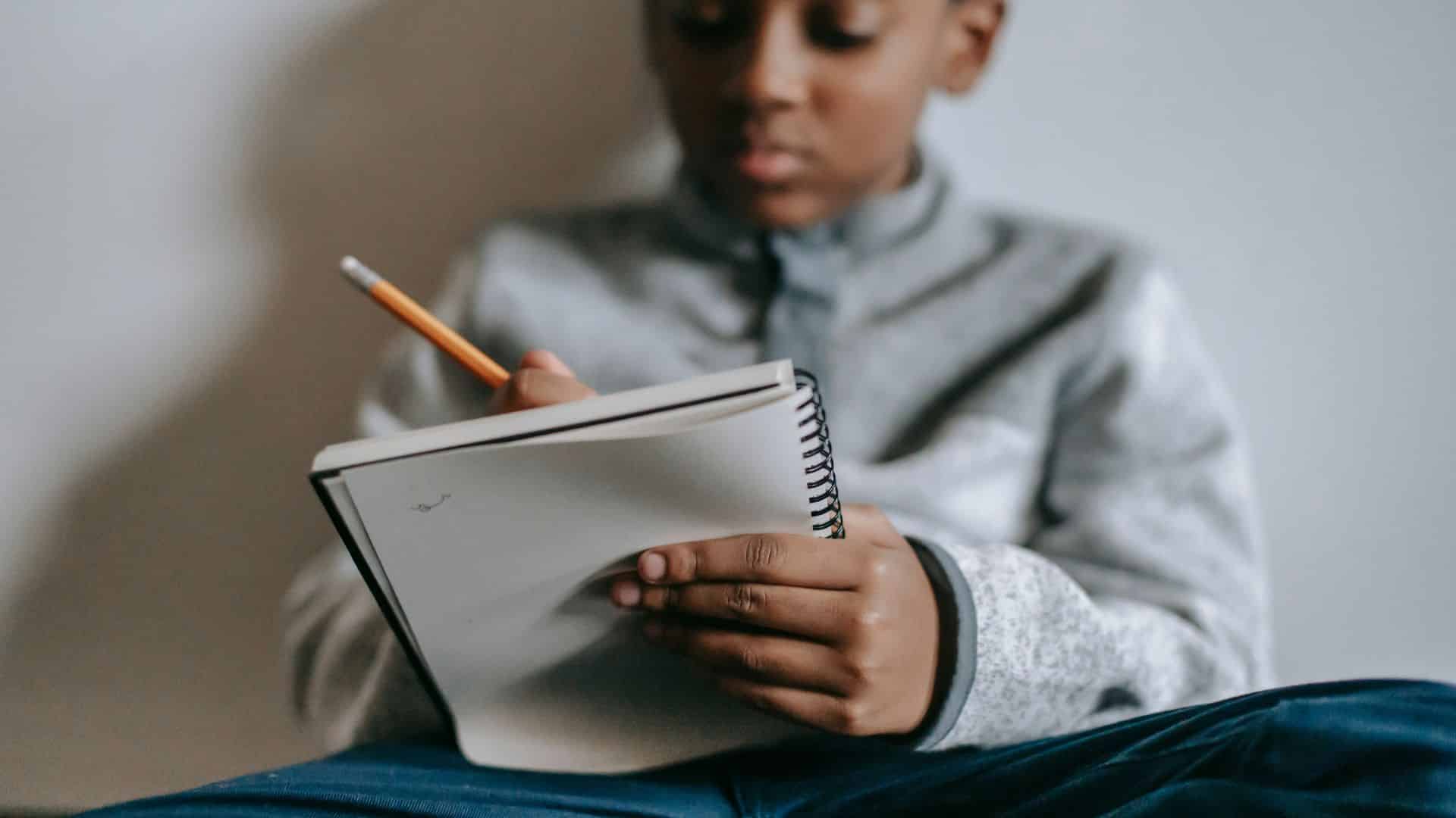 boy writing