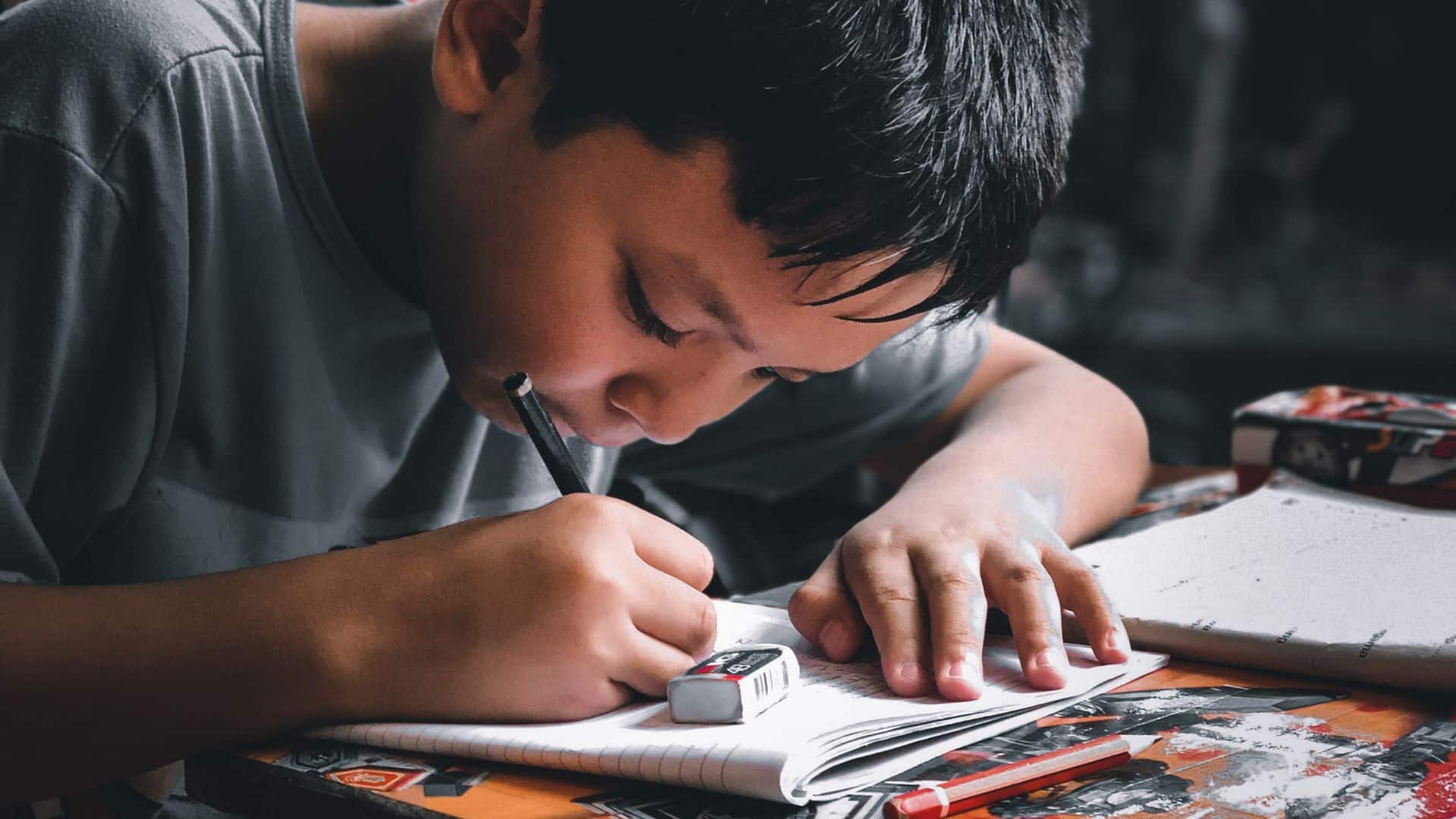 A child writing