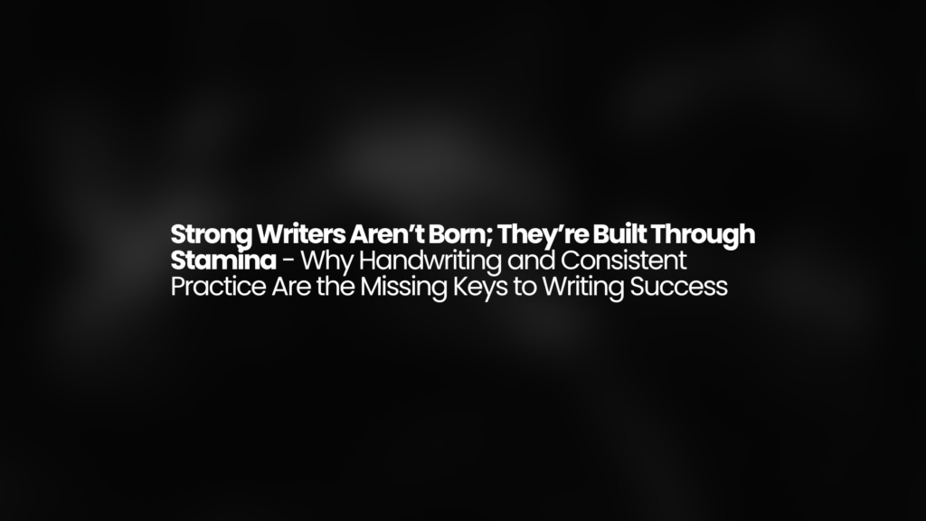 Strong Writers Aren’t Born; They’re Built Through Stamina - Why Handwriting and Consistent Practice Are the Missing Keys to Writing Success 1 Strong Writers Aren’t Born; They’re Built Through Stamina - Why Handwriting and Consistent Practice Are the Missing Keys to Writing Success